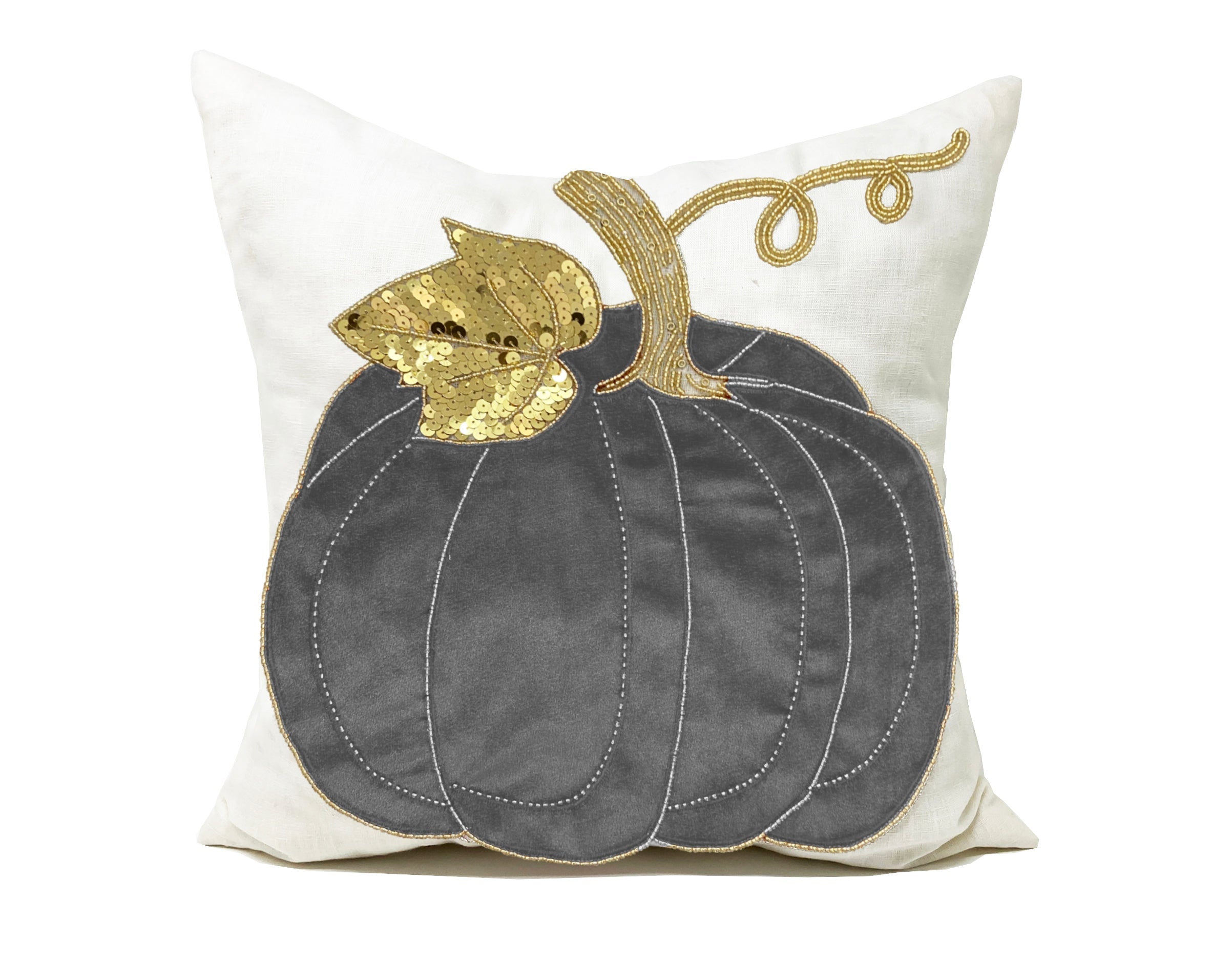 Light Gray Pumpkin Pillow Case