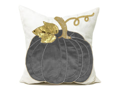 Light Gray Pumpkin Pillow Case