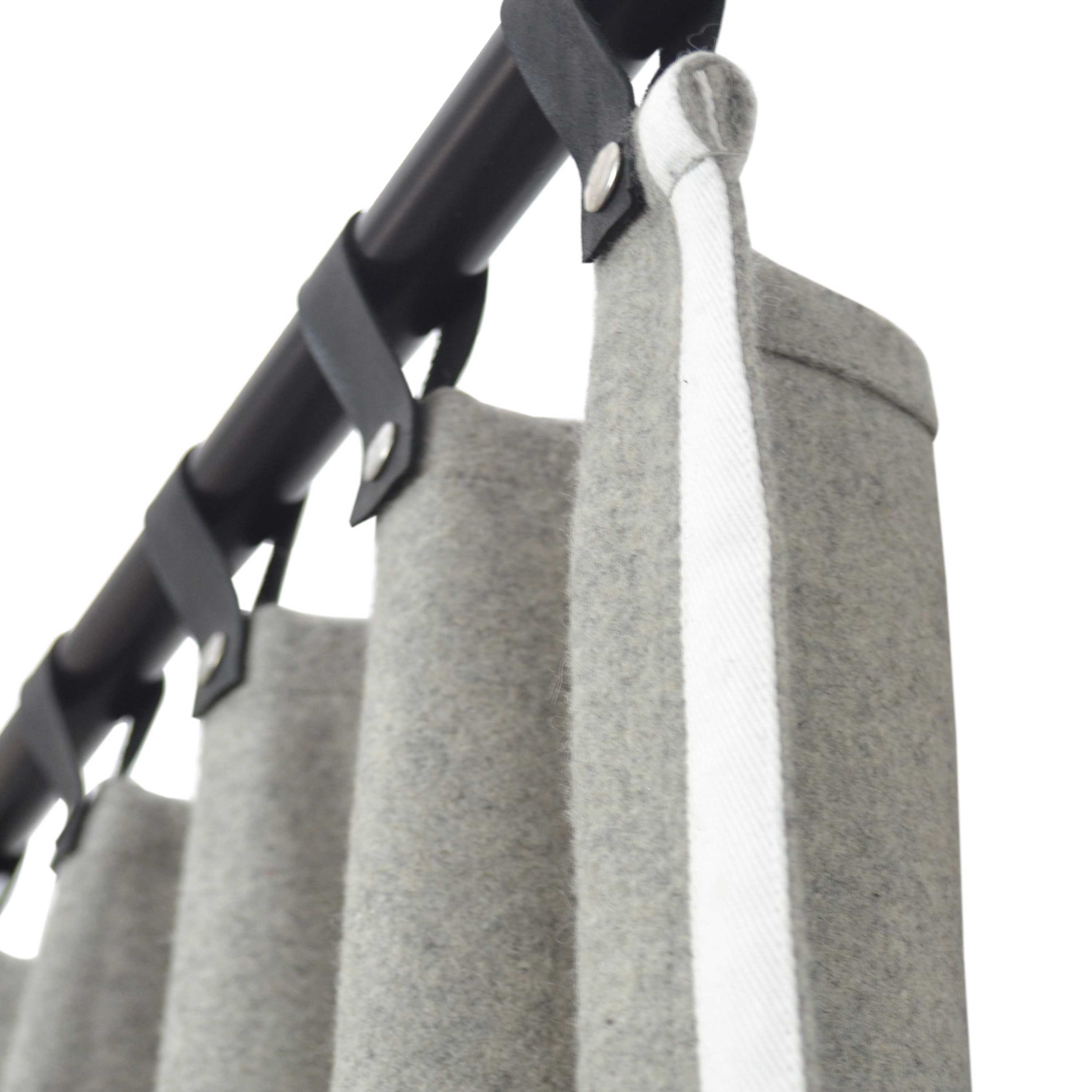 Light Gray Wool Felt Curtain With Trim