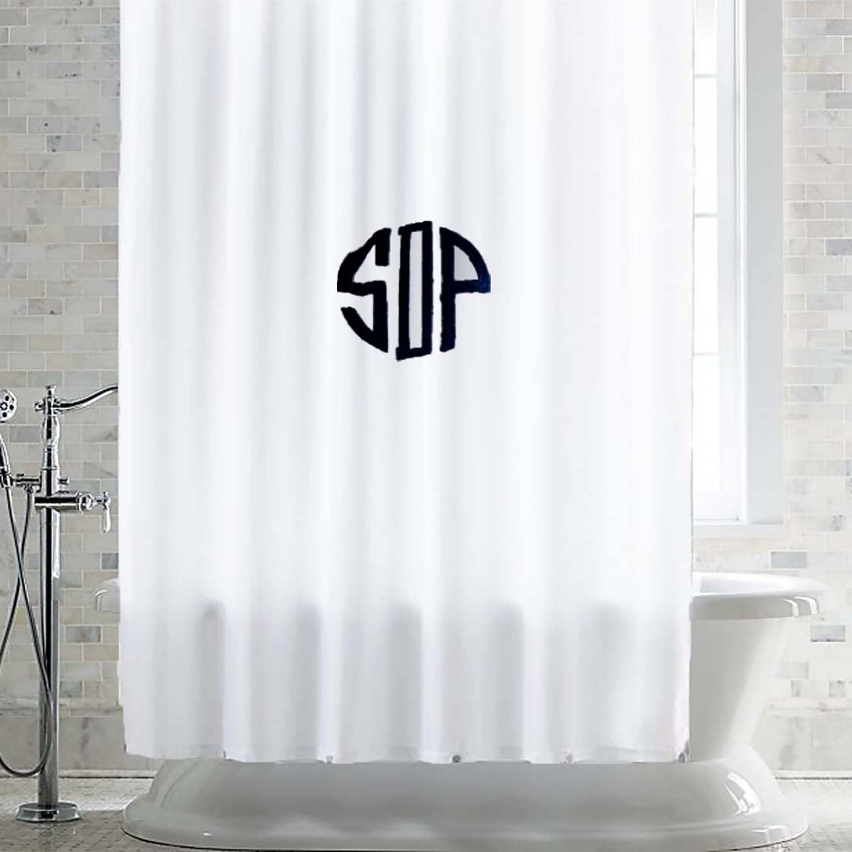 Handcrafted Monogram Shower Curtain