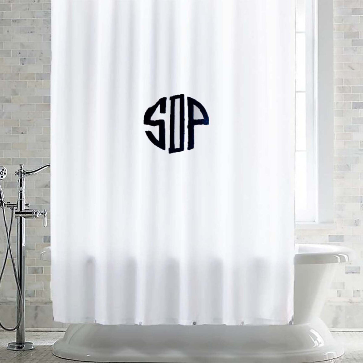 Handcrafted Monogram Shower Curtain