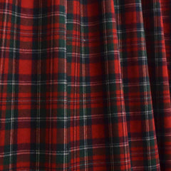 Handcrafted Red Green Plaid Wool Curtains