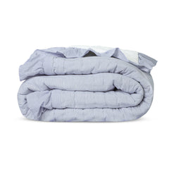 Handmade Blue White Kids Cotton Quilt with Ruffles – Toddler Bedding