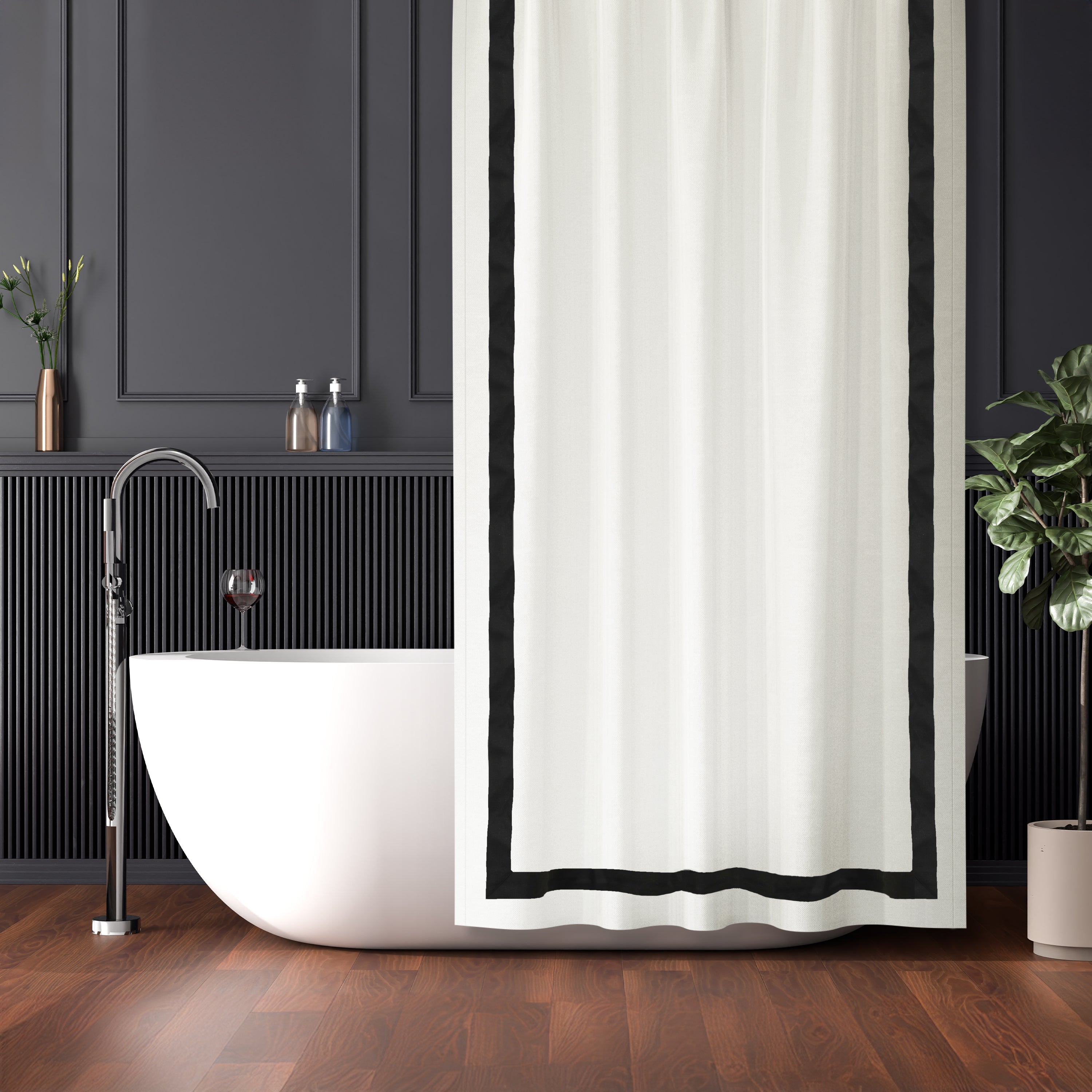 Bespoke Shower Curtain With Cotton Trim And Grommets