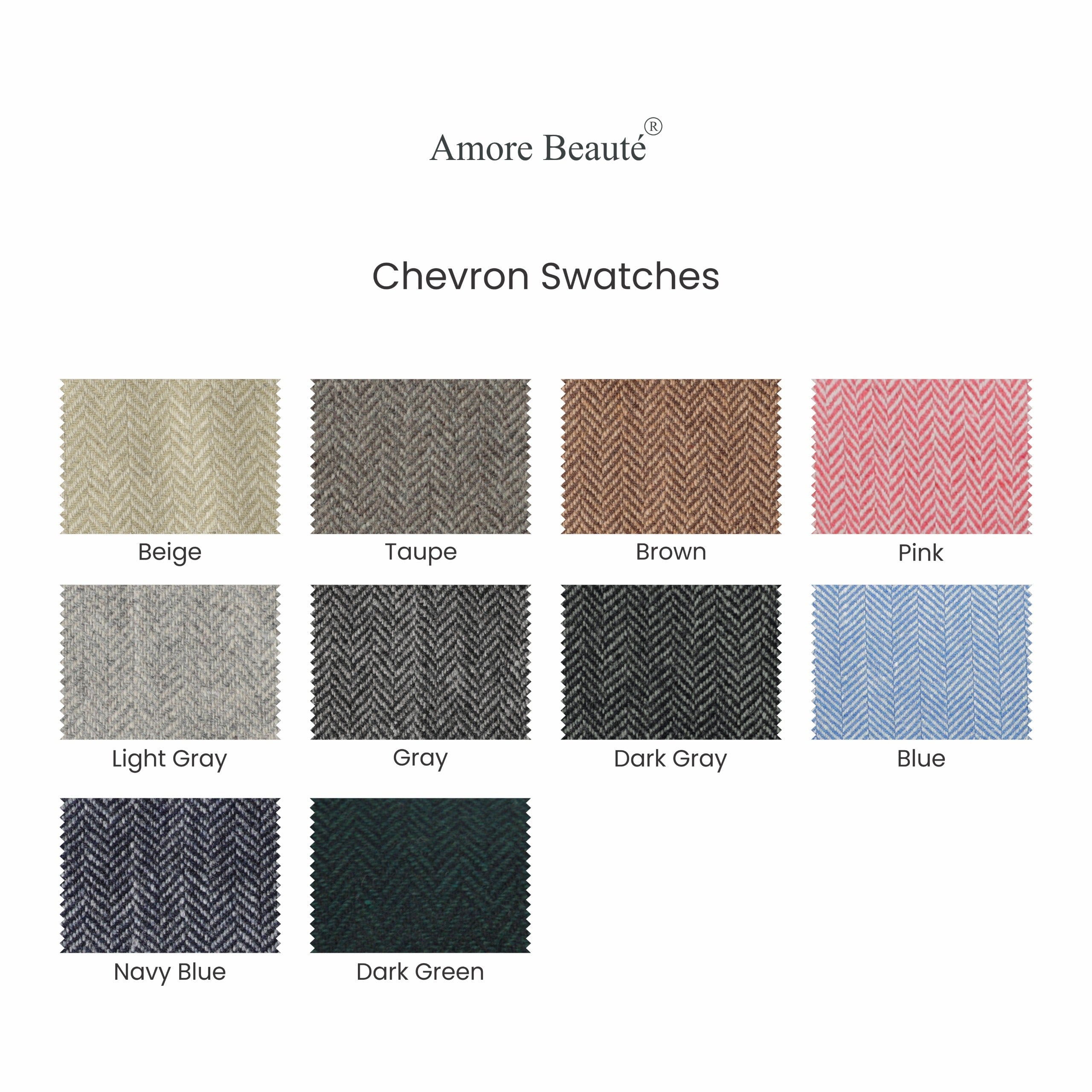 Gray Chevron Wool Curtains, Herringbone Drapes