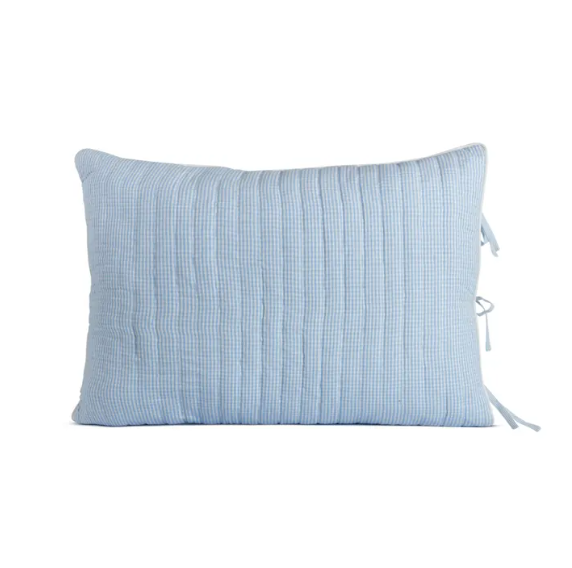 Breathable Blue White Cotton Quilt - Washable Dorm Blanket