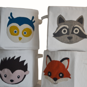 Kids Room Storage Bins, Woodland Animals, Storage Boxes, Playroom, Nursery Basket, Nappy Storage, New Home Gifts Kids Room Organizer Present