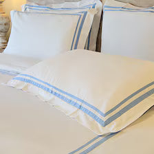 400 Thread Count Satin Cotton Duvet Cover Set with Beige Trim