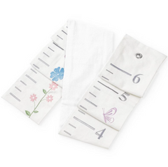 Floral Embroidered Growth Chart for Girls – Personalized Height Ruler with Baby & Family Name