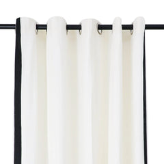 Custom Monogram Shower Curtain Ivory Black Trim | Luxury Bathroom Curtain for Homes, Hotels & Spas