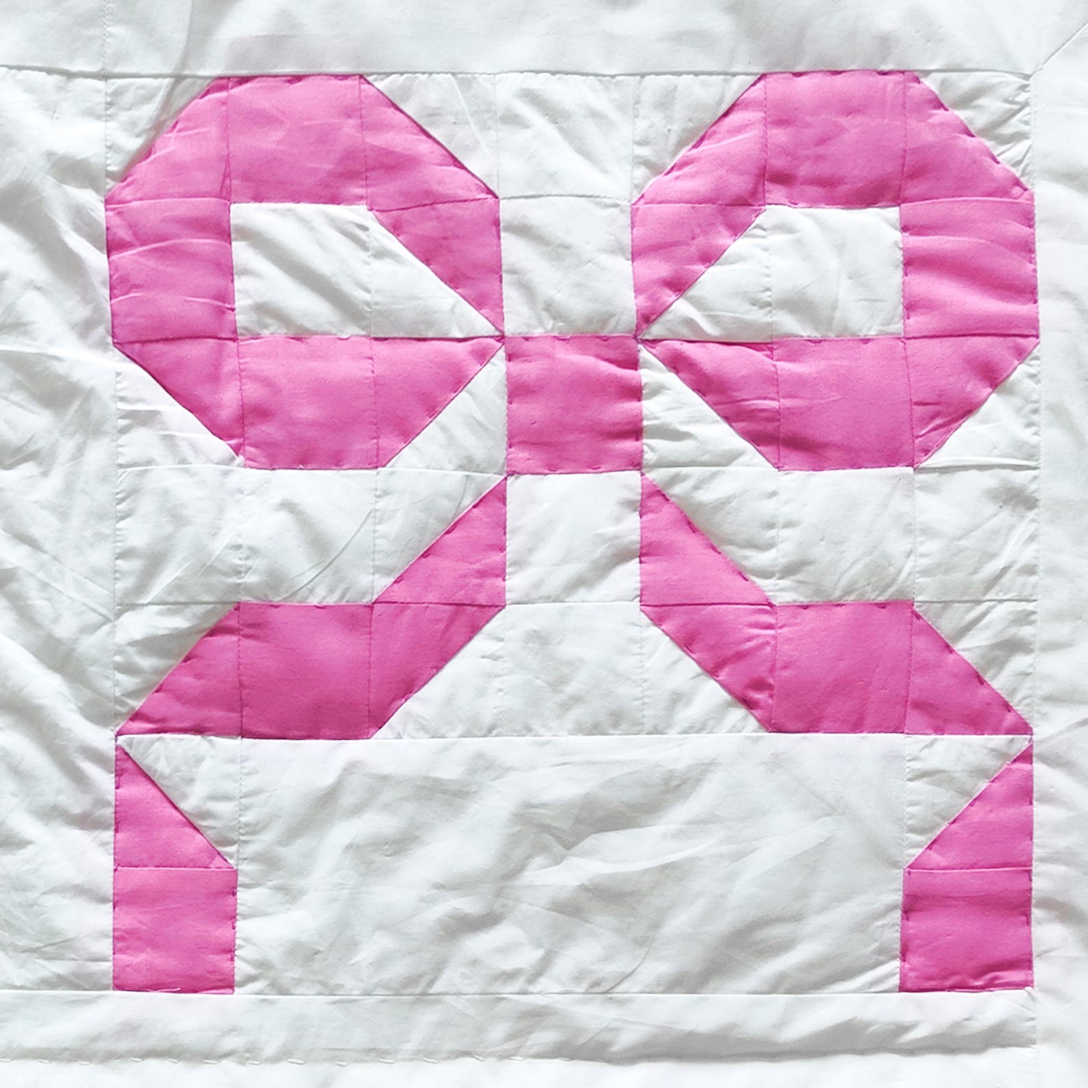 Handmade Blue Bow Patchwork Quilt - Coquette & Cottagecore Cotton Bedding | Dorm Room, Teen & Nursery Décor