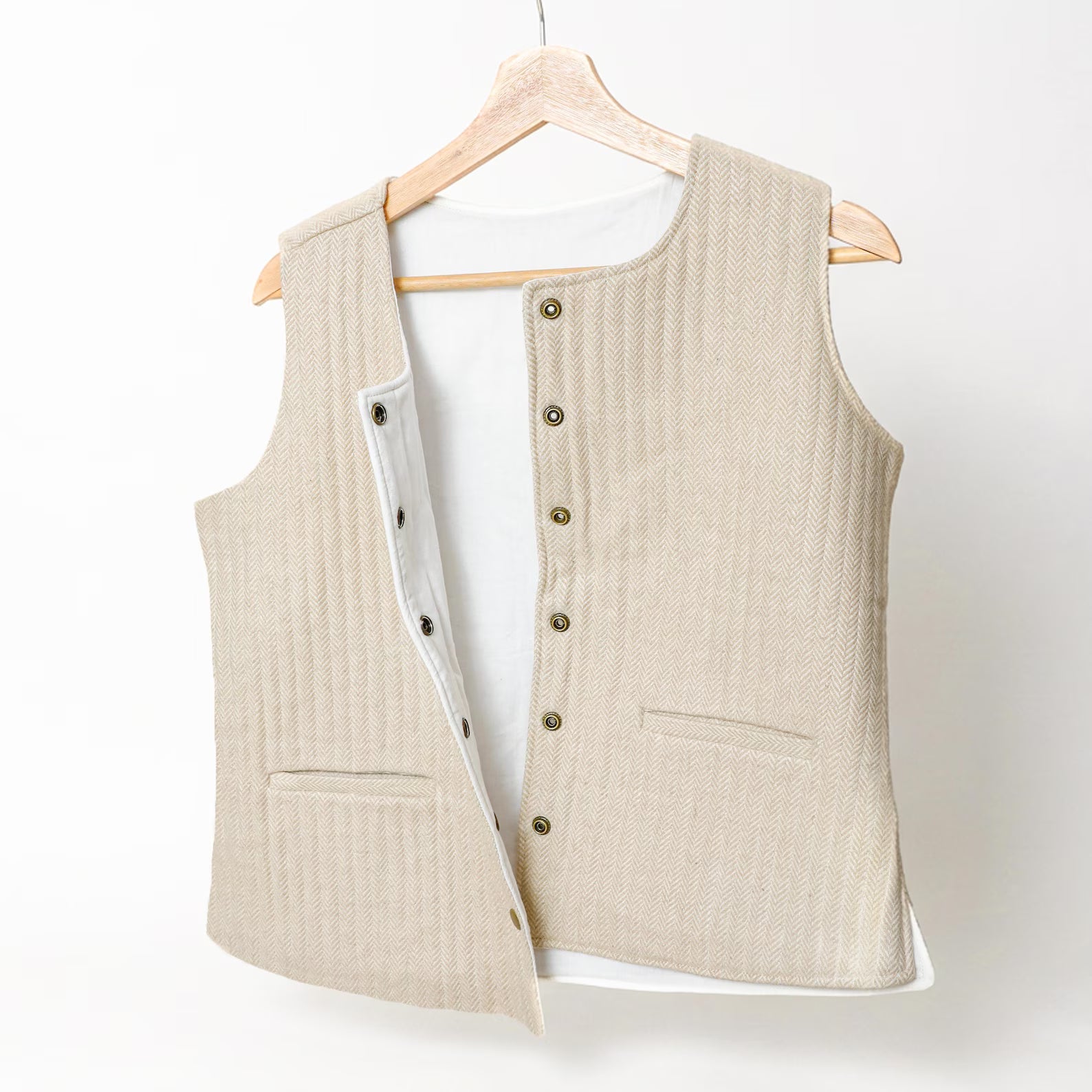 Bespoke Herringbone Tweed Women's Vest