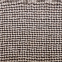 Brown Beige Houndstooth Pillow Cover with Leather Trim