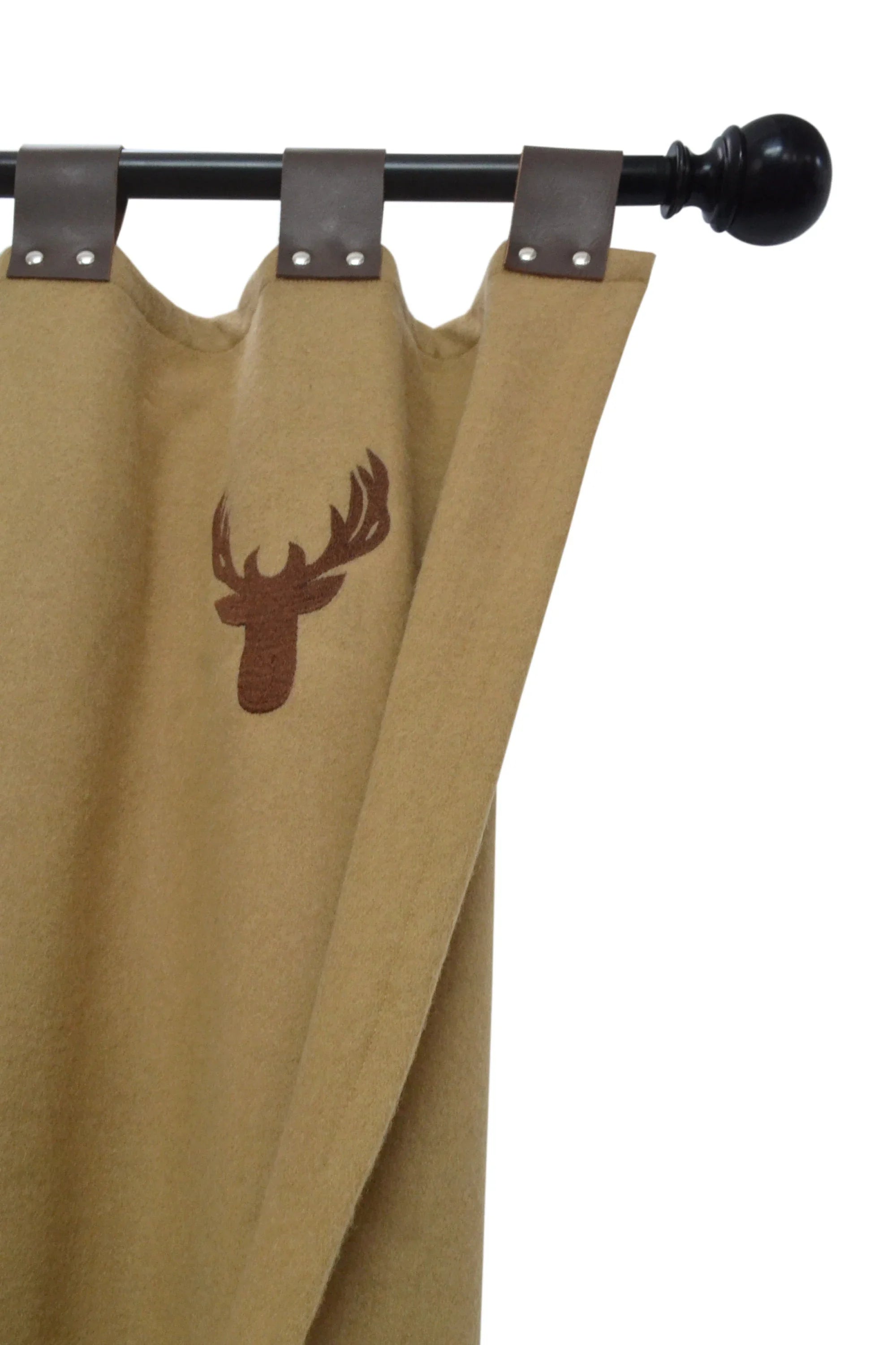 Embroidered Antelope Wool Felt Curtains | Thermal Winter Drapes