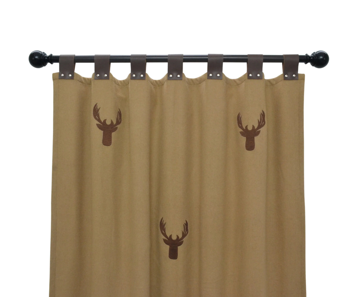 Embroidered Antelope Wool Felt Curtains | Thermal Winter Drapes