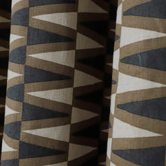 Geometric Linen Curtain Panel with Grommets