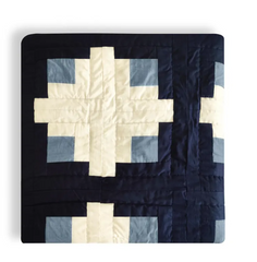 Handmade Navy Blue Plus Patchwork Quilt