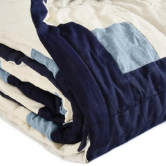 Handmade Navy Blue Plus Patchwork Quilt