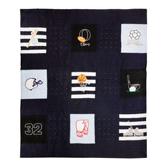 Handmade Sports Patchwork Quilt & Shams Set - 100% Cotton Boys Bedding for Toddler, Twin & Full Beds | Sports Fan Bedroom Décor