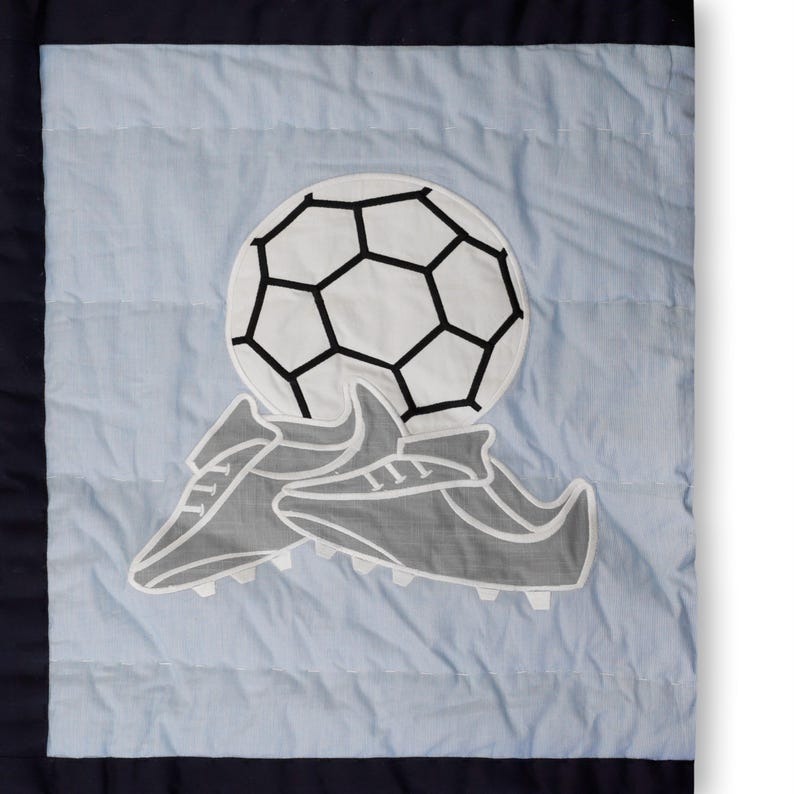 Handmade Sports Patchwork Quilt & Shams Set - 100% Cotton Boys Bedding for Toddler, Twin & Full Beds | Sports Fan Bedroom Décor