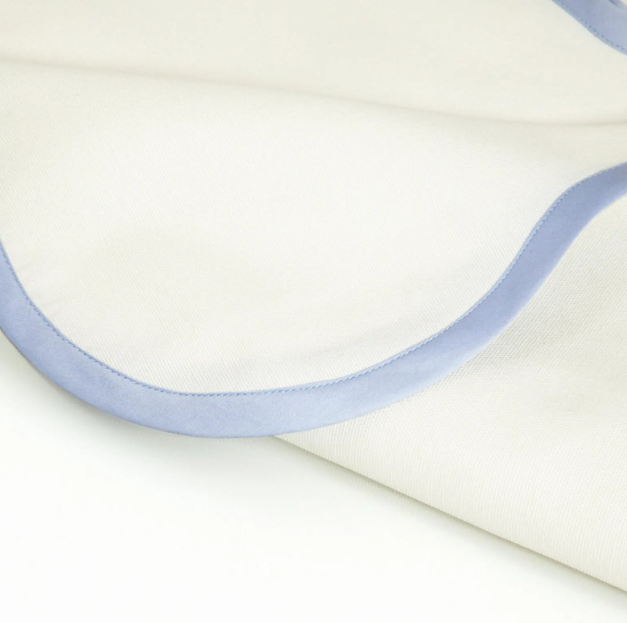 Custom Scallop Edge  Linen Tablecloth with Ripple Trim